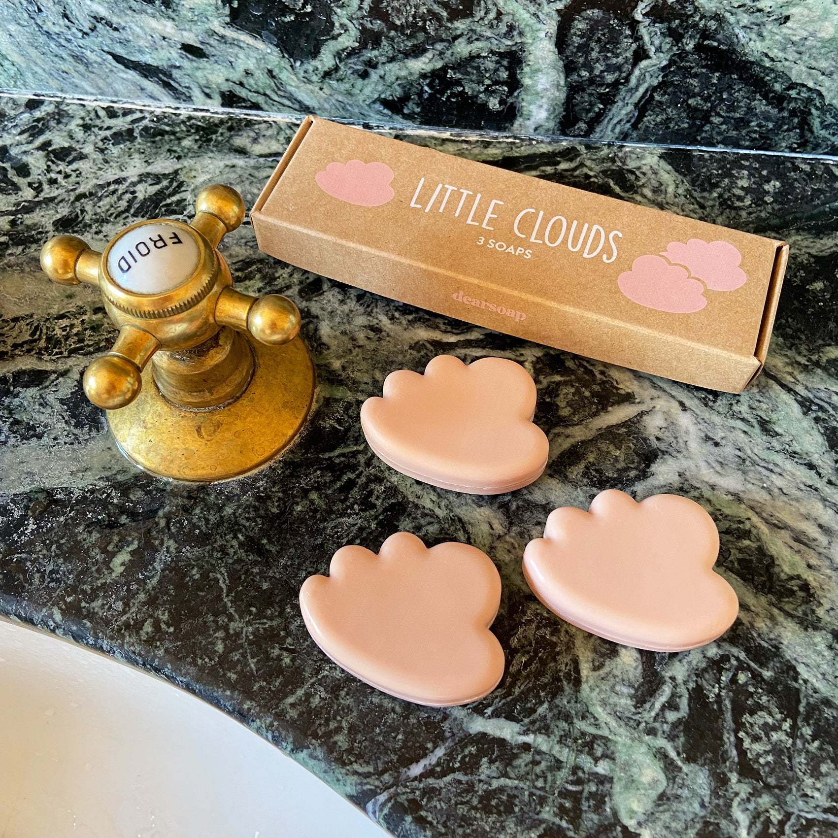 Little Clouds - Wolkenseifen – 3 x Gästeseife, roséfarben