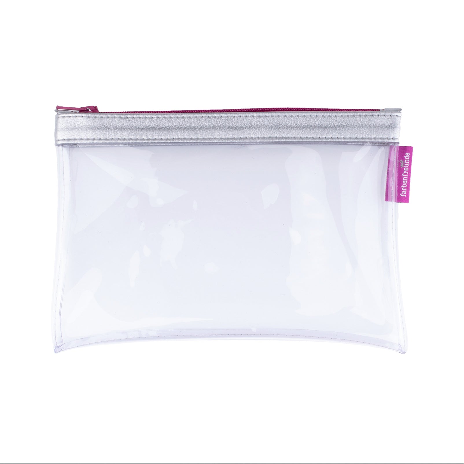 Farbenfreunde transparente Kosmetiktasche silber