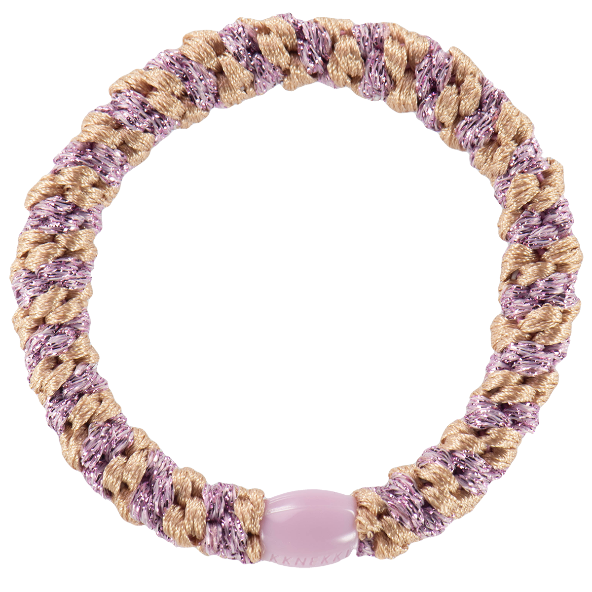 Kknekki Haargummi Peach Pink Glitter Stripe