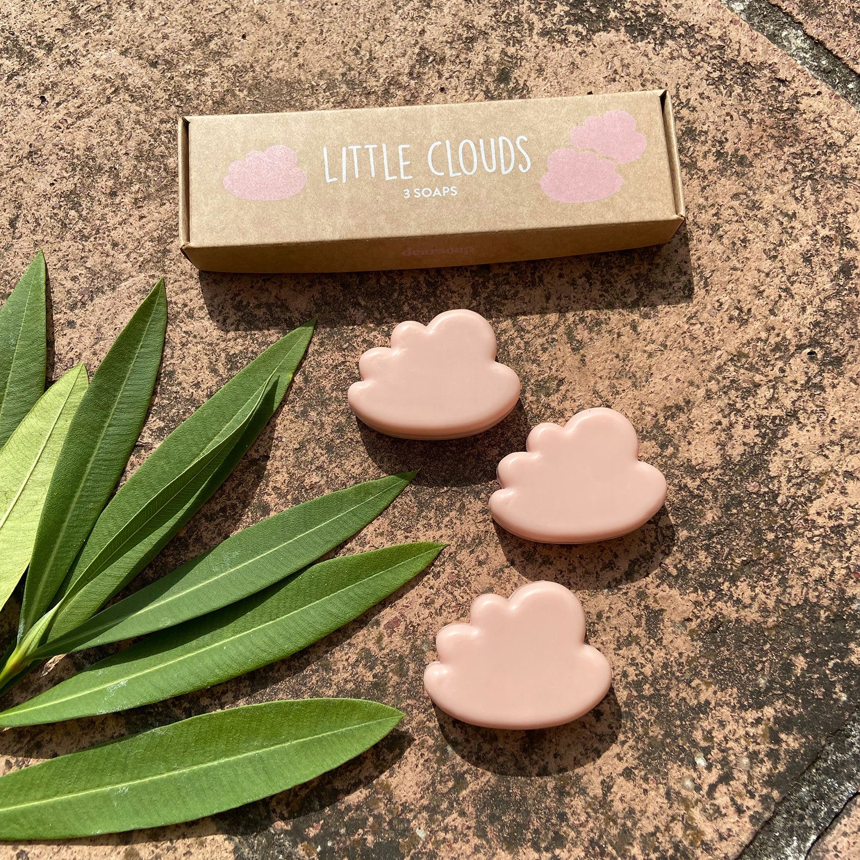 drei kleine rosa Wolken Seifen im Set mit Geschenkverpackung 