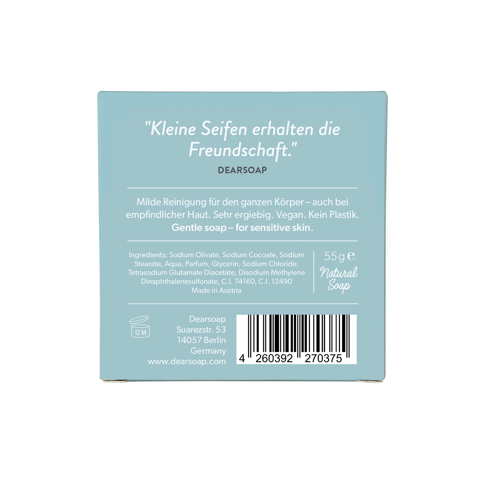 geschenk seife Rückseite