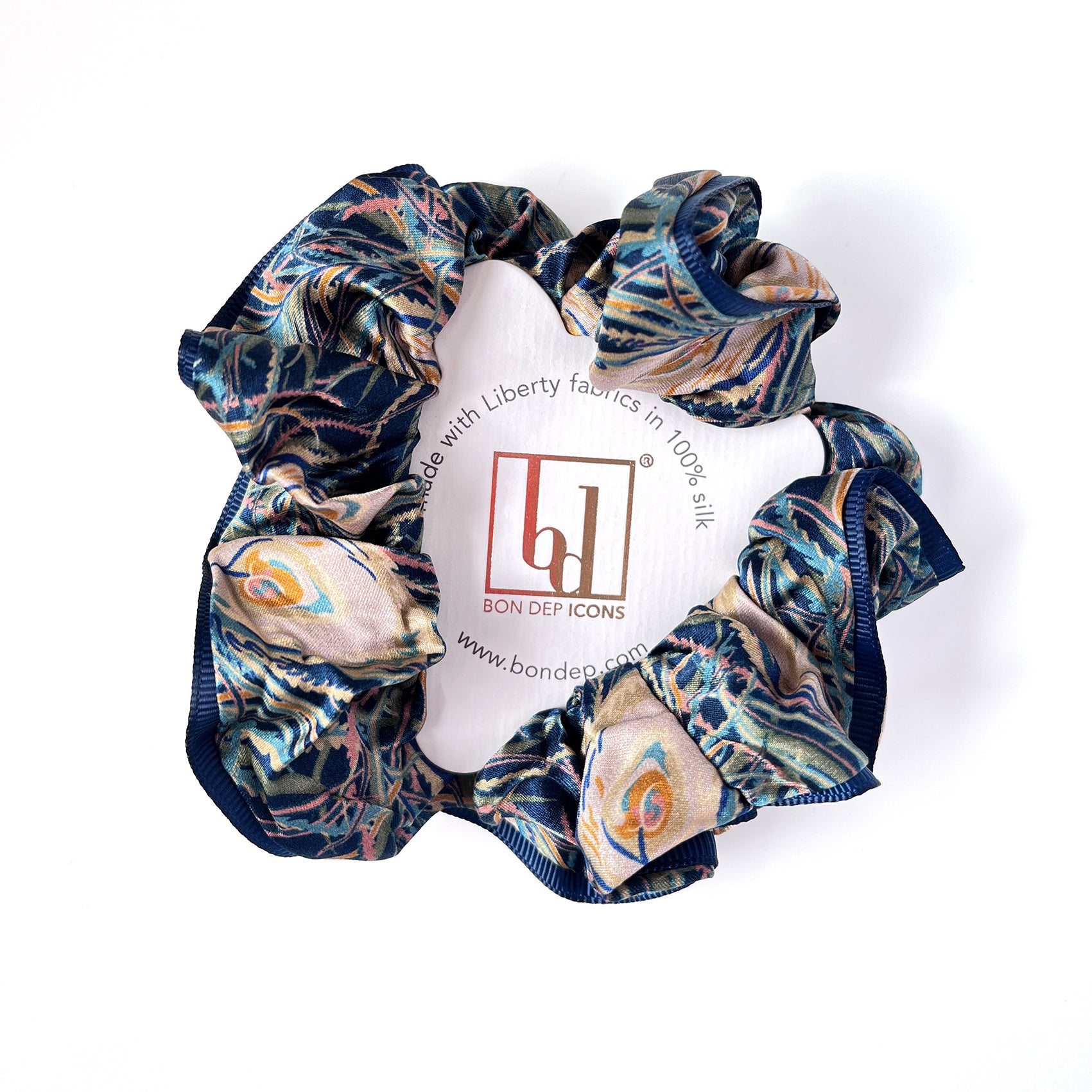 Seiden Scrunchie mit Liberty Muster Juno Feather