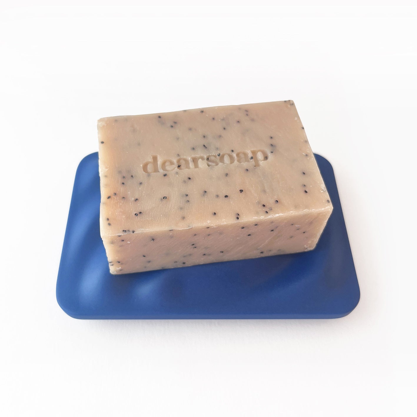 Seifenschale in blau mit Peelingseife
