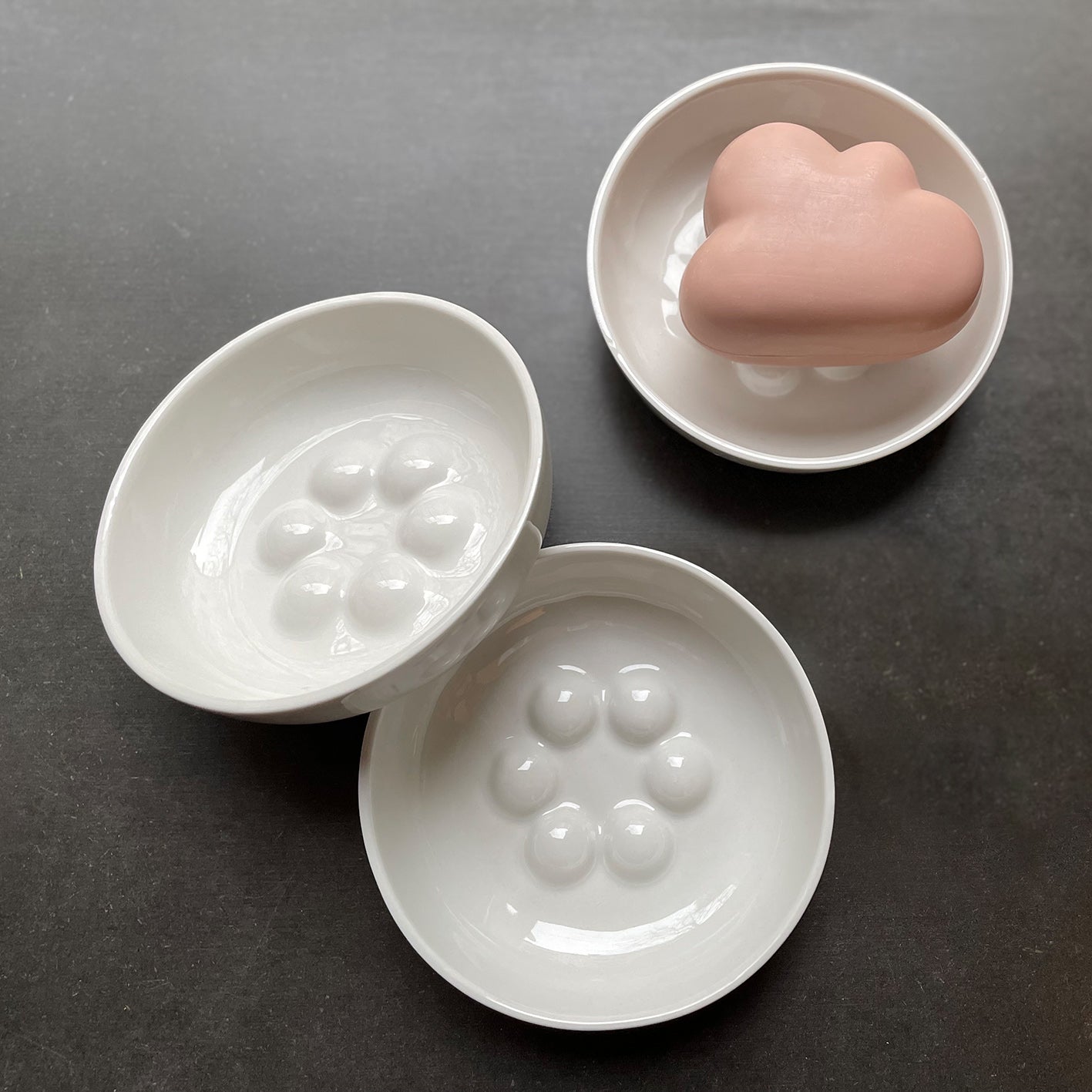 Runde Seifenschale aus Porzellan