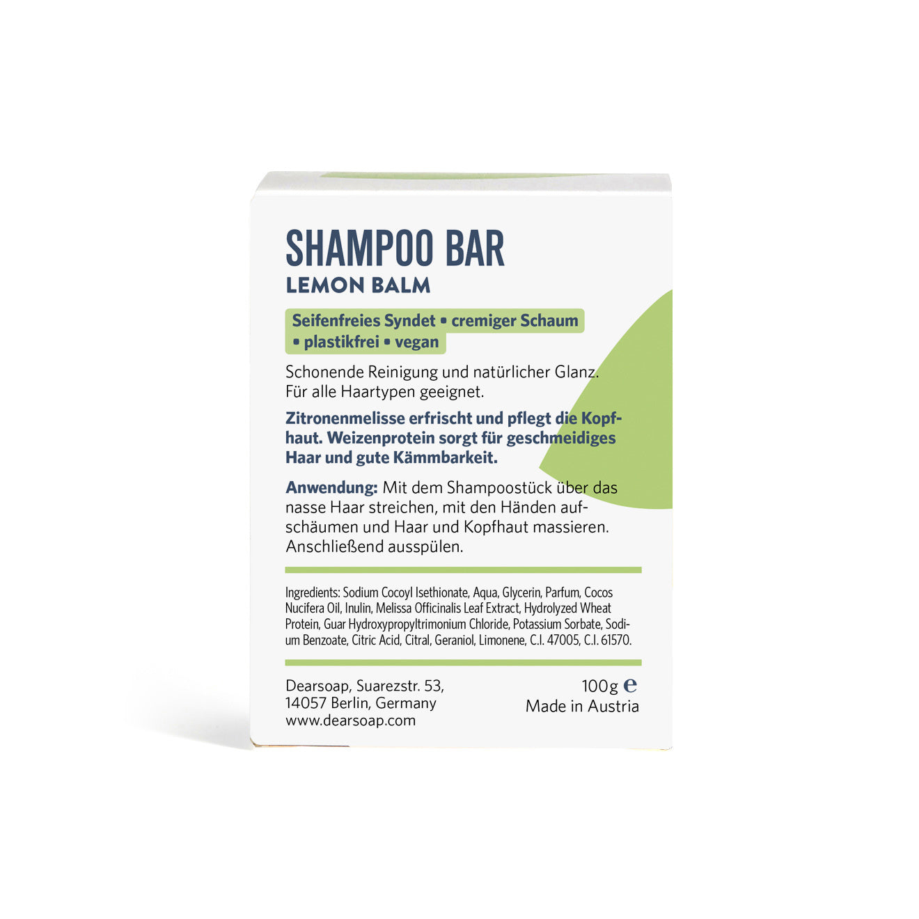 Festes Shampoo Lemon Balm